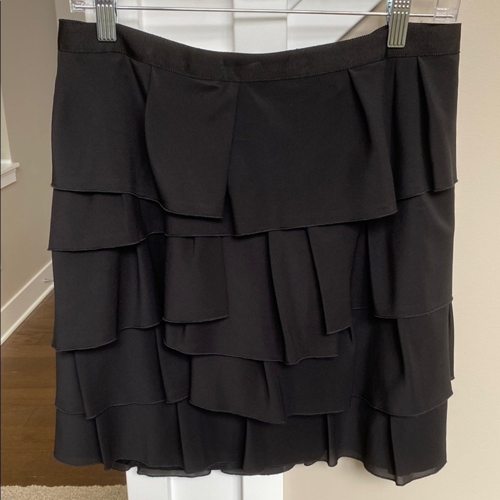 Full Zip Black Tiered Skirt